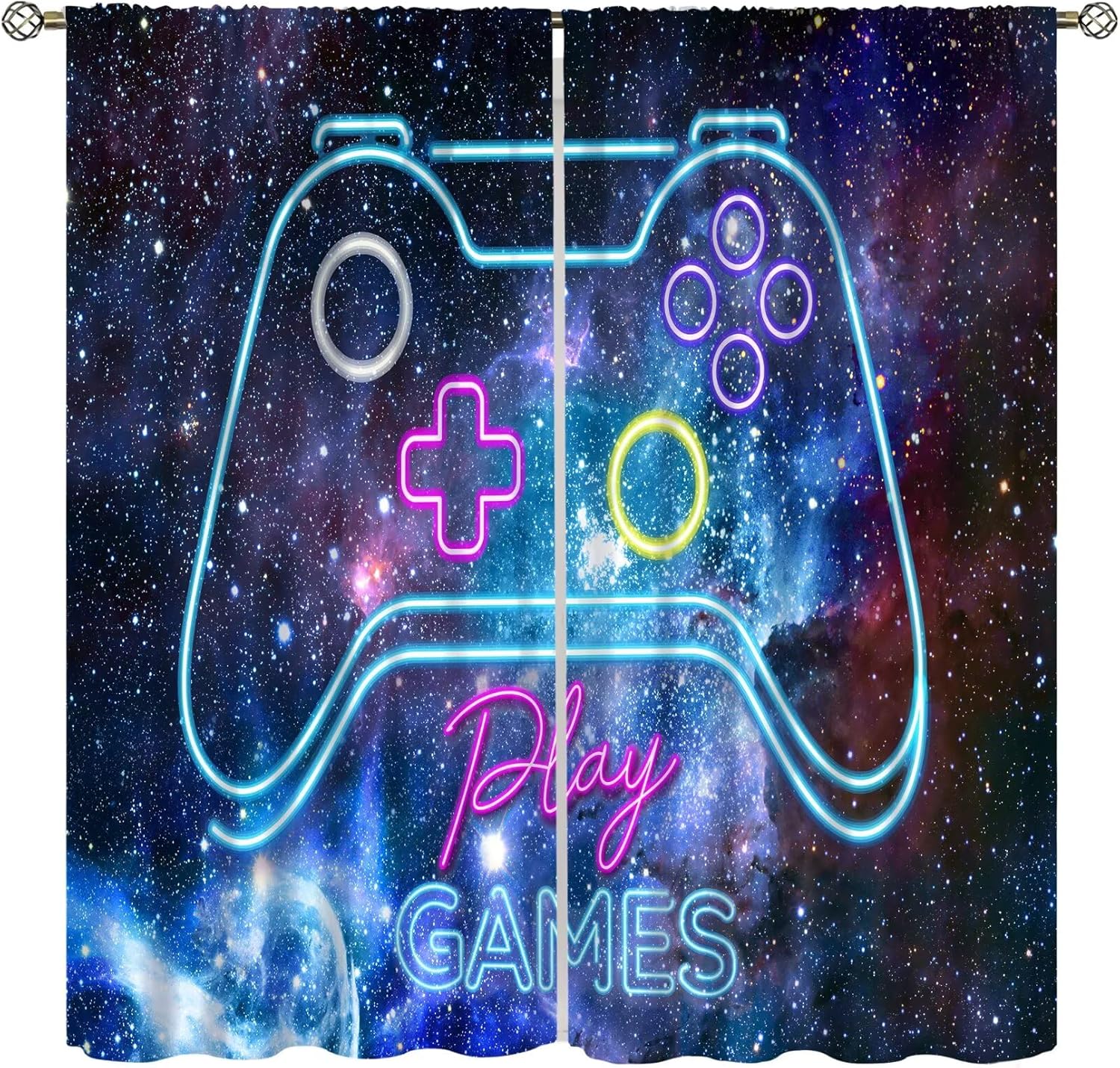 Retro Gaming Cafe - 게임 블랙아웃 커튼 레트로 비디오 게임