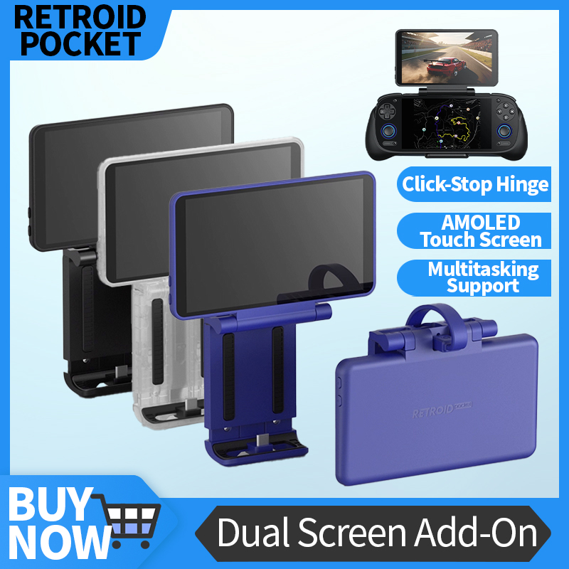 Retro Gaming Console Handheld - 레트로이드 듀얼 스크린 애드온 5.5인치 OLED