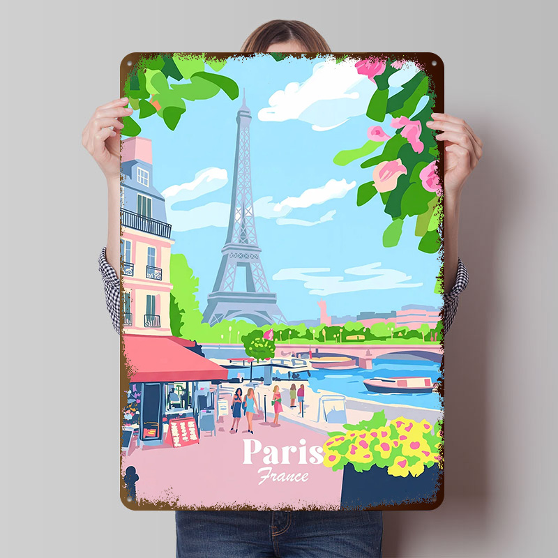 Retro Gaming Paris - 파리 프랑스 포스터 맞춤형 빈티지 금속