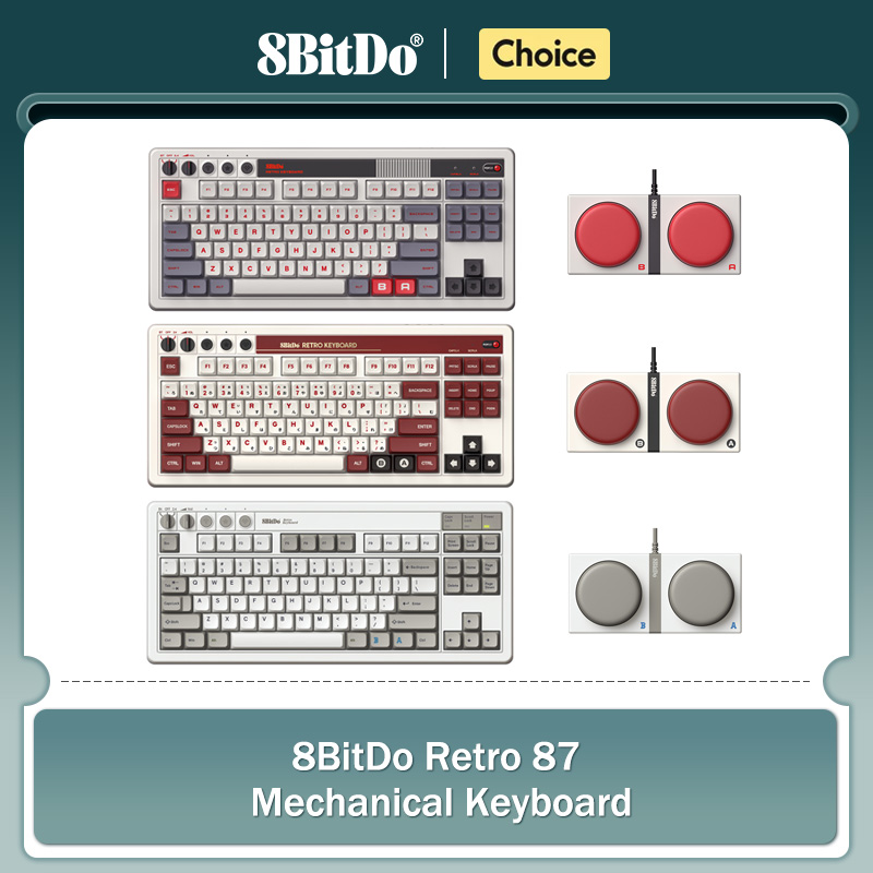 Retro Gaming Windows - 8Bitdo 레트로 기계식 키보드, Bluetooth/2.4G/USB-C 핫