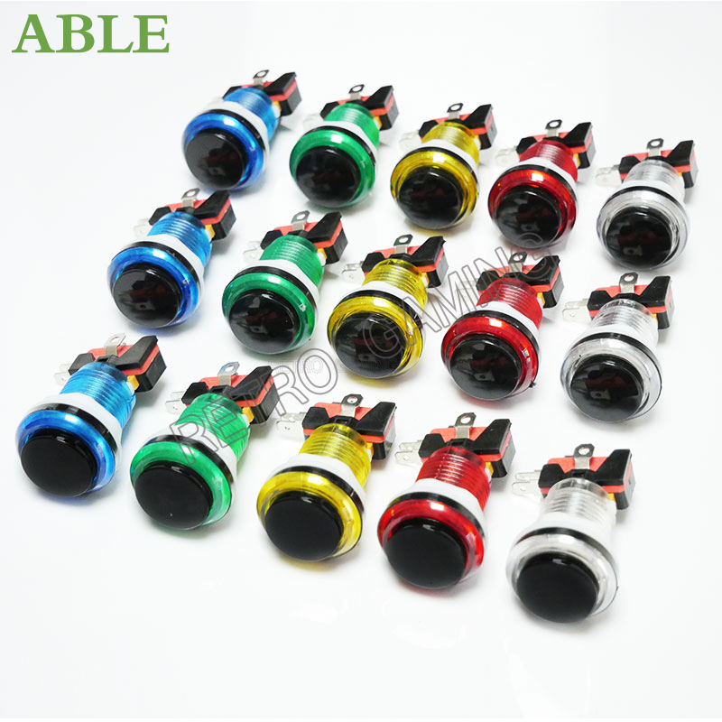 12pcs 6 색 아케이드 LED 푸시 버튼 28mm  - Retro Gaming Store 리뷰 및 가격
