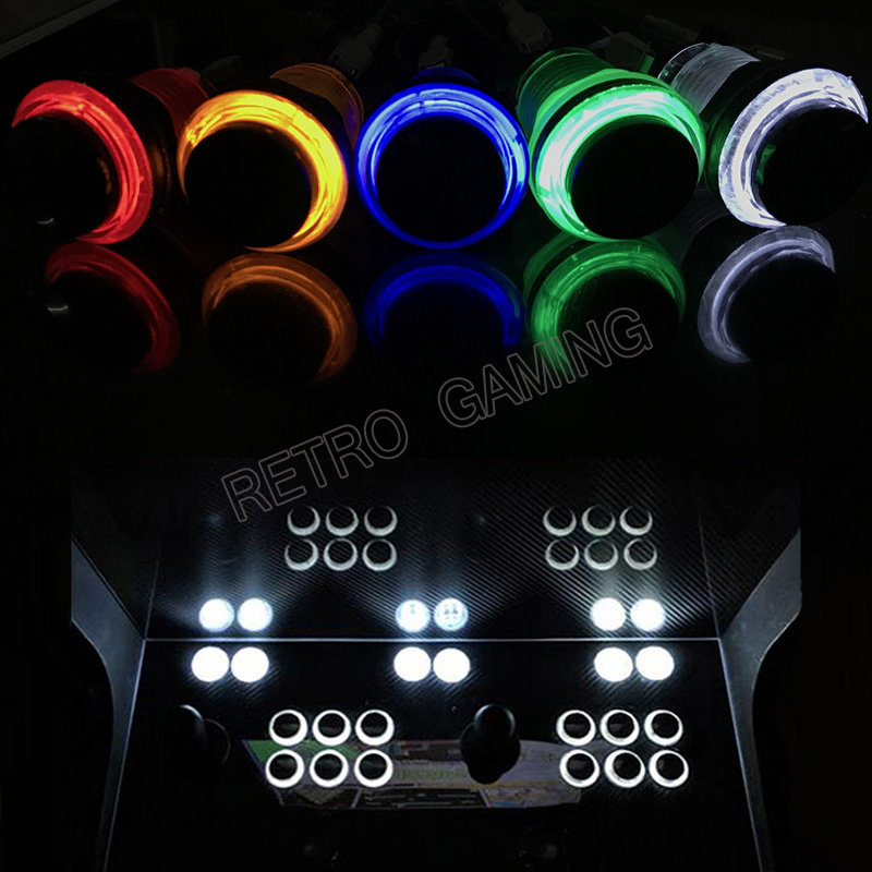 12pcs 6 색 아케이드 LED 푸시 버튼 28mm  - Retro Gaming Store 리뷰 및 가격