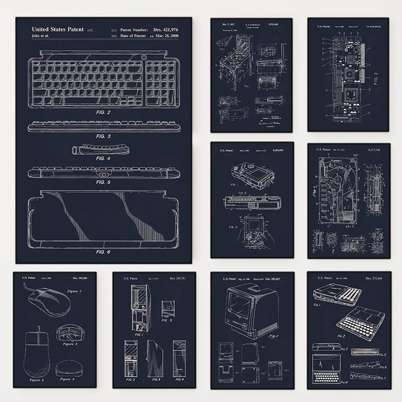 컴퓨터 게임 기술 특허 포스터 마더 보드 키보드 마우스 - Retro Gaming Life 리뷰 및 가격